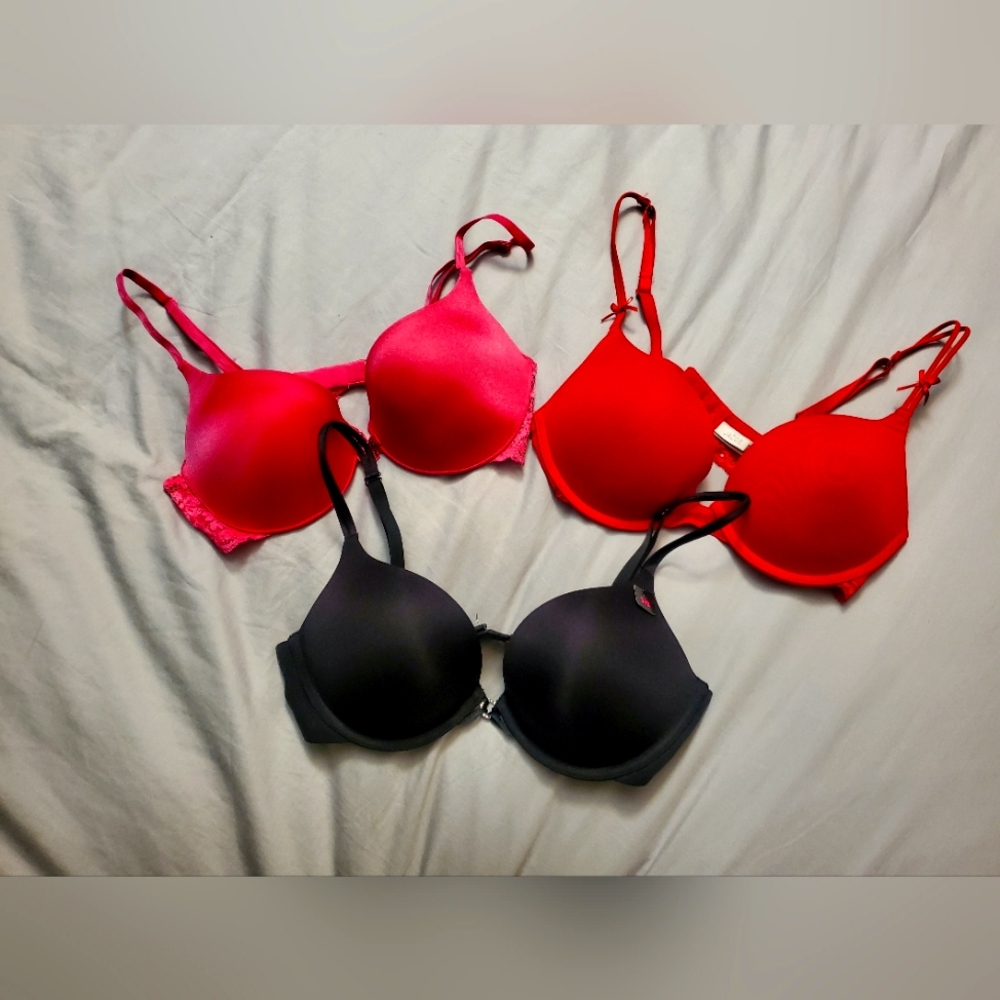 3 padded push up bras - 34B